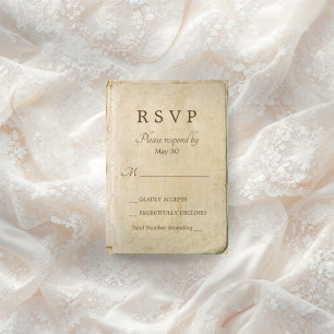 Altes Papier rustikale Hochzeitskarte RSVP Karte