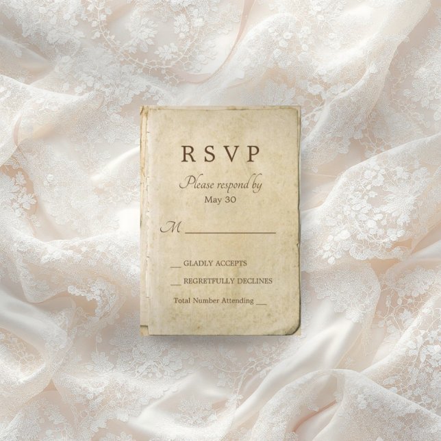 Altes Papier rustikale Hochzeitskarte RSVP Karte (Von Creator hochgeladen)