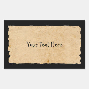 Altes Papier schwarz Rechteckiger Aufkleber