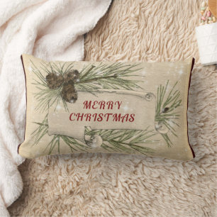 Altes Papier Scroll Weihnachten Pinecones Pinecone Lendenkissen