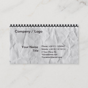 altes Papiernotizbuch mit Spirale Visitenkarte