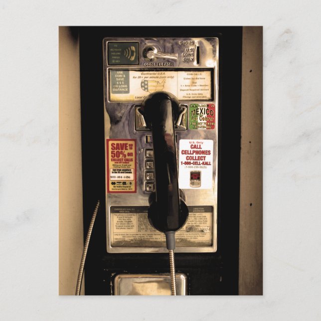 Altes Pay Phone Postkarte (Vorderseite)