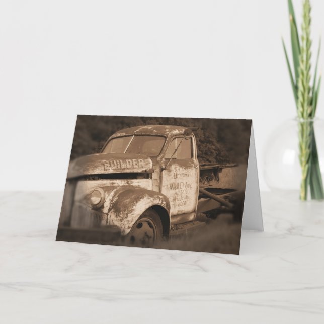 Altes pensioniertes rostiges LKW-Foto Karte (Vorderseite)