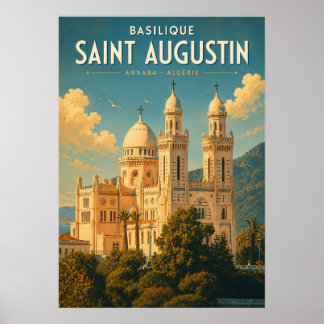 Altes Plakat Basilika Saint Augustin - Annaba