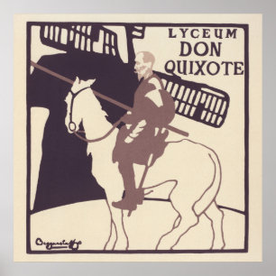 Altes Plakat, das das Theaterstück 'Don Quixote' b Poster