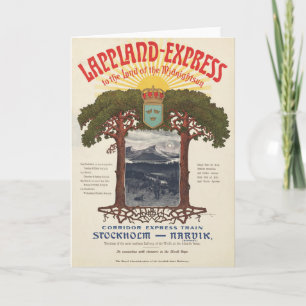 Altes Plakat des Lappland-Express-Zuges Karte