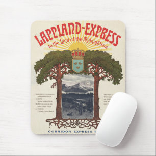 Altes Plakat des Lappland-Express-Zuges Mousepad