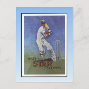 Altes Plakat, Wills Star Zigaretten, Cricketspiele Postkarte