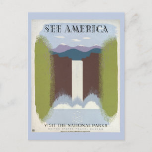 Altes Plakat zur Förderung des Reisens in National Postkarte