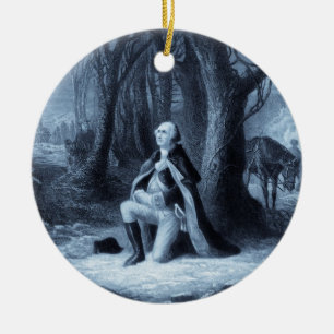 Altes Porträt von George Washington beim Beten Keramikornament