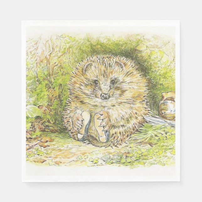 Altes Prickly Button (Igel) (von Beatrix Potter) Serviette (Vorderseite)