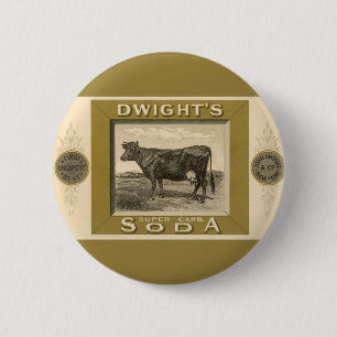 Altes Produktetikett, Dwight's Bicarbonated Soda Button