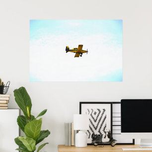 Altes Propeller-Flugzeug im Sky Art Poster