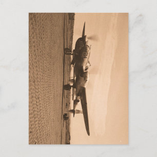 Altes Propellerflugzeug Postkarte