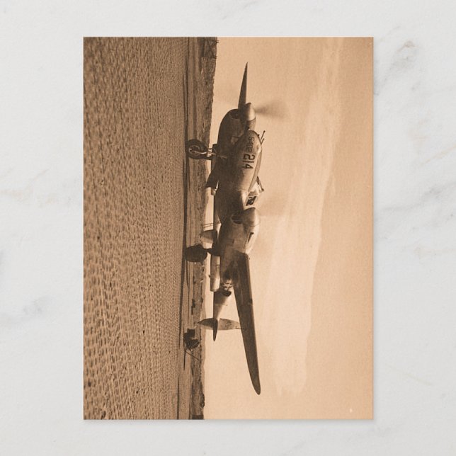 Altes Propellerflugzeug Postkarte (Vorderseite)