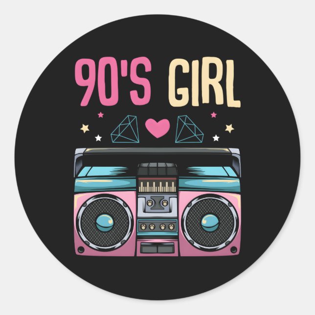Altes Radio im Stil der 90er Jahre Runder Aufkleber (Vorderseite)
