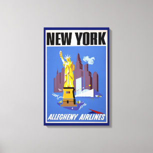 Altes Reiseplakat für Allegheny Airlines Leinwanddruck