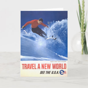 Altes Reiseplakat für Aspen, Colorado Karte
