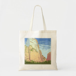 Altes Reiseplakat für den Zion-Nationalpark Tragetasche