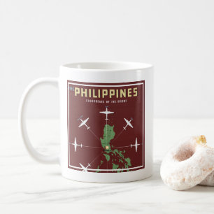 Altes Reiseplakat für Philippine Air Lines Kaffeetasse