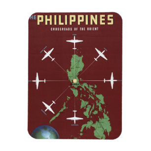 Altes Reiseplakat für Philippine Air Lines Magnet