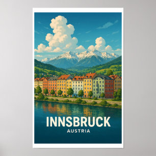 Altes Reiseplakat Innsbruck Österreich Poster