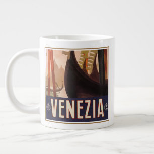 Altes Reiseplakat mit einem Kanal in Venedig Jumbo-Tasse