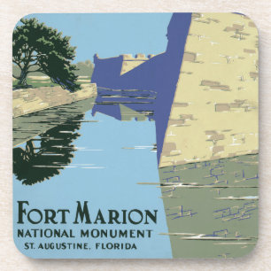 Altes Reiseplakat mit Fort Marion Getränkeuntersetzer