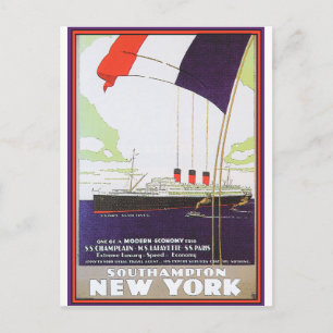 Altes Reiseplakat: Southampton New York Postkarte