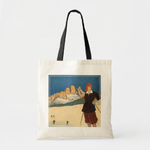 Altes Reiseplakat von Cortina d'Ampezzo, Italien Tragetasche
