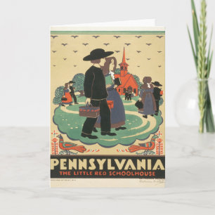 Altes Reiseplakat zur Förderung Pennsylvanias Karte