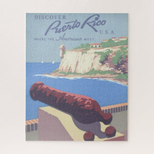 Altes Reiseplakat zur Förderung Puerto Ricos