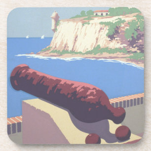 Altes Reiseplakat zur Förderung von Puerto Rico Getränkeuntersetzer