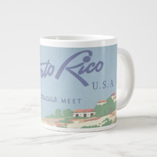 Altes Reiseplakat zur Förderung von Puerto Rico Jumbo-Tasse