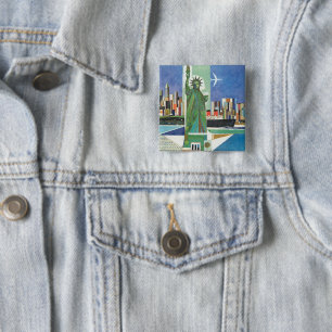 Altes Reiseposter für American Airlines Button