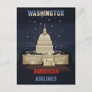 Altes Reiseposter für American Airlines Postkarte