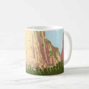 Altes Reiseposter für den Zion-Nationalpark Kaffeetasse