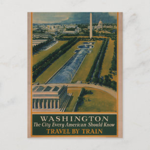 Altes Reiseposter von Washington DC Postkarte