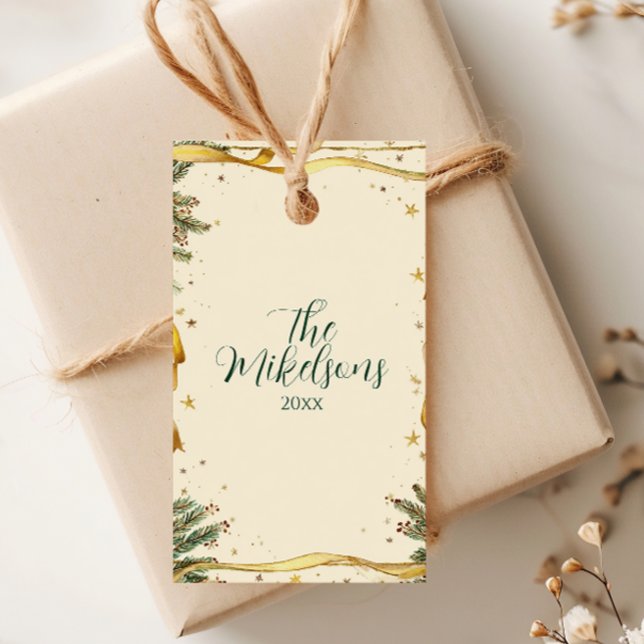 altes Ribbon Rustikales Weihnachtsfest Party Geschenkanhänger (Von Creator hochgeladen)