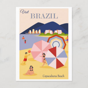 Altes Rio de Janeiro Brasilien Copacabana Strand Postkarte