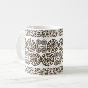 Altes Ritual: Mensch, Schild, Vögel und Hirsch Kaffeetasse