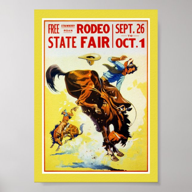 Altes Rodeo-Plakat restauriert Poster (Vorne)