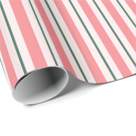 Altes, rosa und grünes Streifenmuster Geschenkpapier