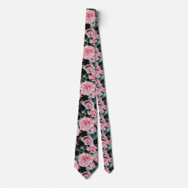 Altes Rosa und Schwarze Rose Mens Neck Tie Krawatte