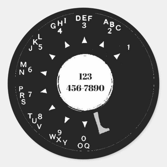 Altes Rotary-Telefongespräch, Bearbeitung der Tele Runder Aufkleber (Vorderseite)