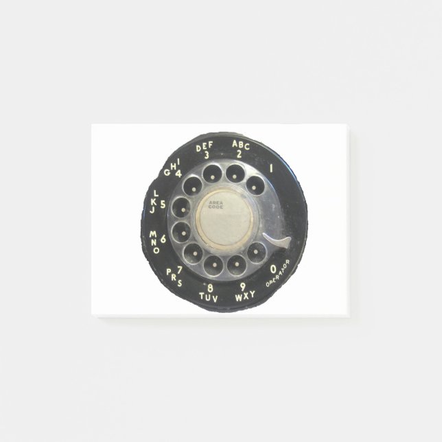 Altes Rotary-Telefongespräch Post-it Klebezettel (Vorderseite)