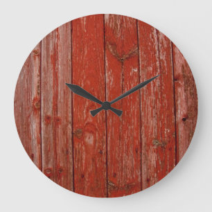 Altes rotes Holz Große Wanduhr