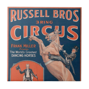 Altes Russell Brothers Zirkusposter. Fliese