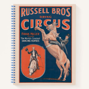 Altes Russell Brothers Zirkusposter. Notizbuch