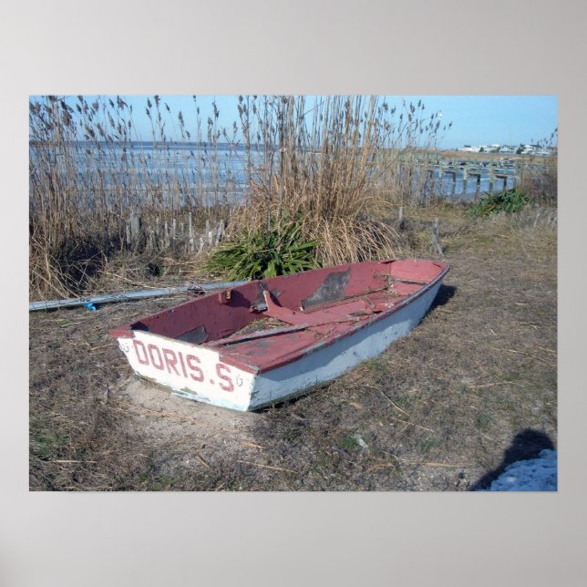 Altes Rustikales Ruderboot Poster (Vorne)